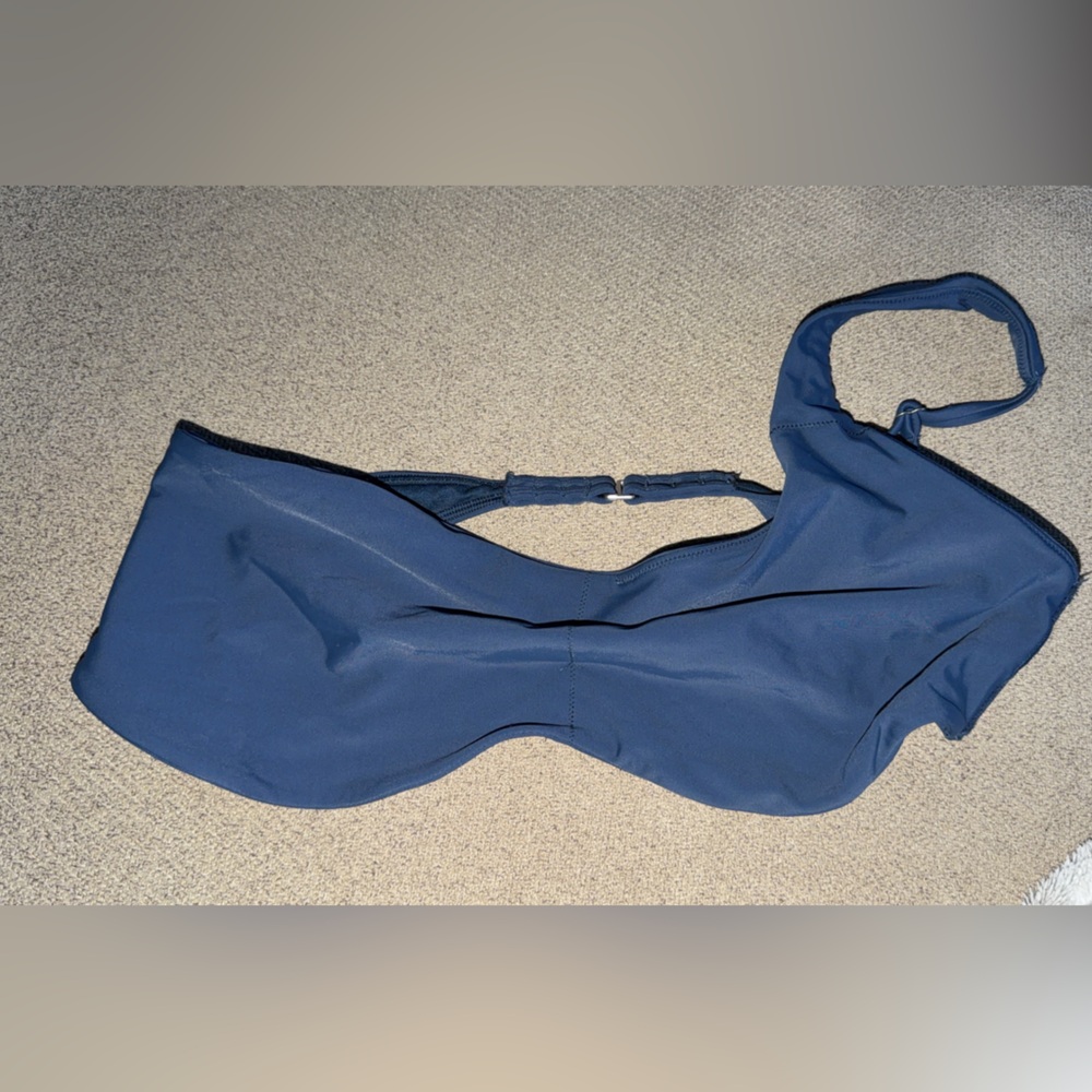 Abercrombie & Fitch Navy Blue One-Shoulder Bikini Top